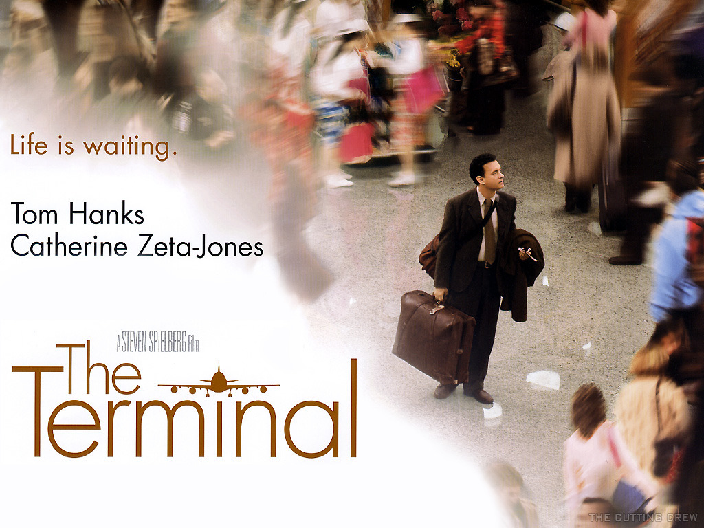 The Terminal 斯皮尔伯格导演电影《码头》，讲的是一个虚构国家Krakozhia的公民Viktor Navorski被困纽约肯尼迪国际机场，最终脱困的故事