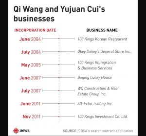 王琦与崔玉娟两人在2004年至2011年间，开了至少8间公司