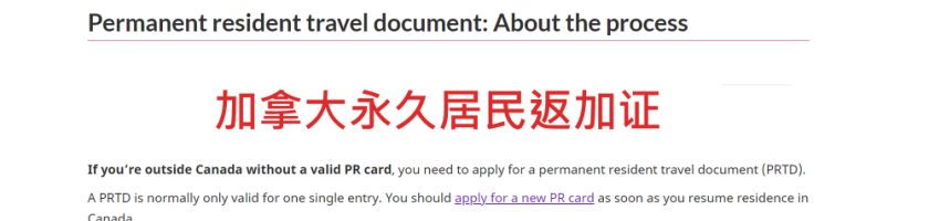 申请指南：如何在线提交加拿大永久居民旅行文件（PRTD）